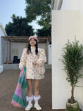 Pink Floral Quilted Coat- Outfit