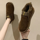 Zingj Low-Top Cotton Shoes Women's Shoes In Winter Frosted Warm Snow Boots Women's Shoes Large