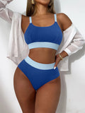 2025 New Solid Color Sling Belt Split High-Rise Triangle Lady Sexy Hot Spring Bikini