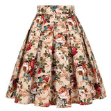 Vintage Women Midi Skirts High Waist Cotton 3XL 2022 Casual Streetwear Daily 60s Polka Dot Pinup Rockabilly
