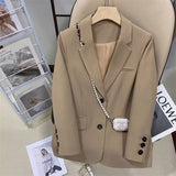 Zingj Small Suit Jacket Female Small 2024 Spring And Autumn New Korean Version Of Loose Suit Design Sense