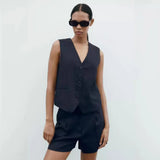 2025 New Women's Linen Blend, Vest, Vest And Shorts