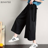 Women Wide Leg Trousers Leisure Daily Steetwear Womens Korean Style Solid All-match Harajuku Ulzzang New Simple
