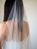 YouLaPan V71a Glittering Wedding Veil Sparkly Crystal Bridal Veil Luxury Diamond 1 Tier Soft Bride Veils with Rhinestones