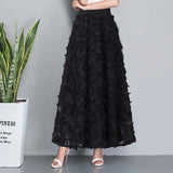 Autumn Long Skirt Women Spring Feather Tassel Maxi Skirts Female Elegant Runway Skirt Maxi Party Jupe Faldas Largas