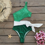 Single-Body Bikini Women 2025 New One-Shoulder Snilum High-Rise Sexy