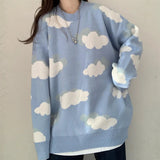 Women Harajuku Lovely Chic Preppy Simple Soft Loose Autumn Spring Teens Knitwear Casual Fashion Korean Girls