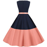 Summer Women Elegant Vintage Midi Dress Sexy Solid Patchwork A-line Vestidos Sleeveless Party Dresses 2022 Robe