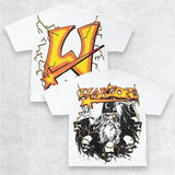 T-Shirt Men's Gothic Graphic Printing T-Shirt With Cotton Round Collar And Oversized Short Sleeves On The Street Of