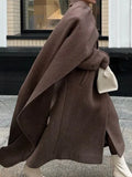 And Winter New Scarf Neckline Plus Long Hair Coat 2025 Fashion Lady's