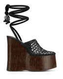 Wood-Grained Waterproof Table Fishing Net Sandals Women's Summer Wear 2025 New