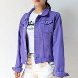 Coat For Women Casual Chaqueta Mujer Casaco Jaqueta Feminina New Spring Autumn Purple Short Jeans Jackets Coats