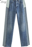 2023 Jeans For Women Mid-Rise Denim Trousers Women Streetwear Y2k Pants Woman Fashion Asymmetric Frayed Hem Summer