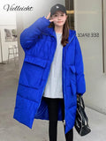 2022 New Fashion Winter Jacket Women Parkas Long Coat Hooded Parkas Loose Warm Snow Wear Cotton Padded Winter