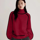 Maillard Autumn Winter Stripes Thin Leisure Loose Set Knitted Lazy Wind
