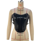 Zingj Women's Spring / Summer 2024 Sexy Hot Girl Metal Tie Band Strapless Vest Fish Bone Band Waist Small Vest