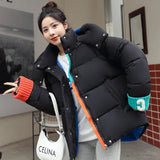 The New 2023 Winter Korean Version Of Loose Bread Clothing With Color Thickened Cotton-Padded Jacket-Outfit
