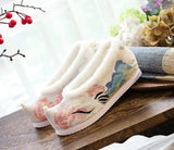 Zingj Shoes Hanfu Shoes Ancient Style Female Embroidered Cloth Shoes Inside The Raised Head Ancient Costume Shoes Cloth Shoes