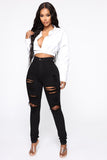 New Black Ripped Jeans For Women Fashion High Waist Denim Pencil Pants Stretch Slim Skinny Trousers XS-XL Global Drop Ship-Outfit