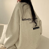 Letter Print Pullover Oversized SweatshirtOutfit