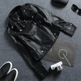 Zingj Spring And Autumn Haining New Slim Lapel Leather Women's Short Coat Women's Pu Jacket Motorcycle Clothing Women's