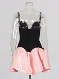 Temperament Dress Woman 2025 Spring New Fashion Sweet Wind And Bow Splicing Design-Sensitive Sling