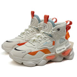 High-top Chunky Sneaker Men Running Shoes Waterproof Leather Sport Shoes Thick Sole Jogging Walking Shoes Zapatillas