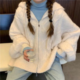Cable Knit Zip Up Hooded CardiganOutfit