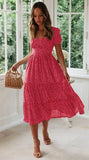 Vintage Vintage Print Puff Sleeve summer Beach sweet dresses Casual Square collar floral maxi long dress 2020
