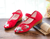 Zingj Not Include Shoe Box Pointed Shoes Single Shoes Spring And Summer Beef Tendon Bottom Lady Shoes Plate Buckle Embroidered Cloth Shoes With Cheongsam Women's