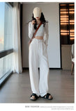 High Sense Suit Pants Female Spring And Summer 2025 New High Waist Hanging Feeling Wide Leg Pants Loose Thin Narrow Version Of The Floor Trousers-Outfit
