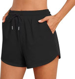 Women With Pocket Sports Shorts Fashion Shorts Drawstring Summer Workout Running Casual Leisure