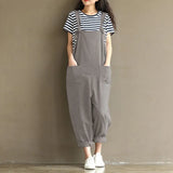 Large Artistic Dark Blue Suspender Casual