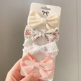 Pcs/set Cotton Linen Leopard Printed Bowknot Hair Clips For Cute Girls Barrettes Safty Hairpins Headwear Kids Hair