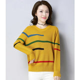 Sweater Knitted Korean Female Long Sleeve O-neck Sweater And Pullover Female Autumn Winter Loose Jumpers Casual
