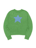 Star Pattern Semi Sheer Knit Top- Outfit