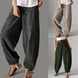 Pants British Style Solid Color High Waist Wide Leg Casual
