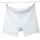 Summer Thin Women Large Size Safety Shorts Ice Silk Cool High Elasticity Plus Size Safety Pants Shorts Under Skirt