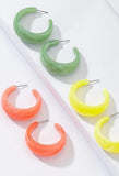 C Shape Acrylic Earrings- Outfit