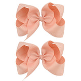 6'' Solid Color Grosgrain Ribbon Bows Hair Clips For Cute Girls Large Handmade Hairpins Barrettes Kids Hair