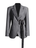 Temperament Trend Wind Suit Autumn 2025 New Small Niche Design Lapel Tie Suit Jacket