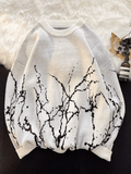 Men's Vintage Jacquard Long Sleeve Knit Sweater-Outfit