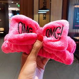 Face Hair Holder Hairbands Soft Warm Coral Fleece Bow Animal Ears Headband For Women Girls Turban Fashion Hair