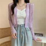 Knitted Cardigan Women Wear Air-Conditioned Sweaters In Summer 2023 New Style Design Minority Short Style