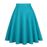 Summer Rockabilly Skirt Vintage 50s Floral High Waist Retro Hepburn Swing Cotton Women Clothing 60s Midi Casual