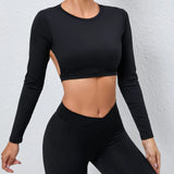 Zingj Sports Top For Women's Running Quick Dry Yoga Suit Tight Long Sleeve Fitness Suit-Outfit