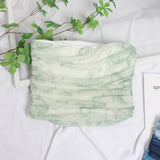Sweet Cool Hottie Ultra-Short Umbilical Wrap Chest Sleeveless Coat Yarn Folding Tie Dye Chest Tight Waistcoat