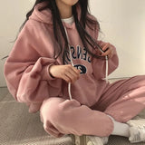 Women Letter Printed Loose Solid Sweatshirt Oversized Harajuku Hoodie New Autumn Winter Casual Fashion Pullover Warm