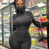 Women Autumn Long Sleeve Bodycon Black Jumpsuit Overalls 2021 Fall Bulk Items Wholesale Lots Streetwear