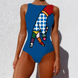 One Piece Swimsuit 2021 New Push Up Swimwear Women Vintage Retro Bathing Suits Bodysuit Beach Wear Backless